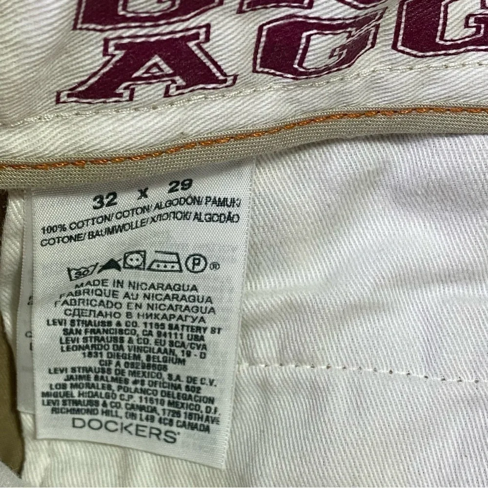 Texas A&M Game Day Dockers Khakis Gig Em Aggies, Tan, Size 32x29